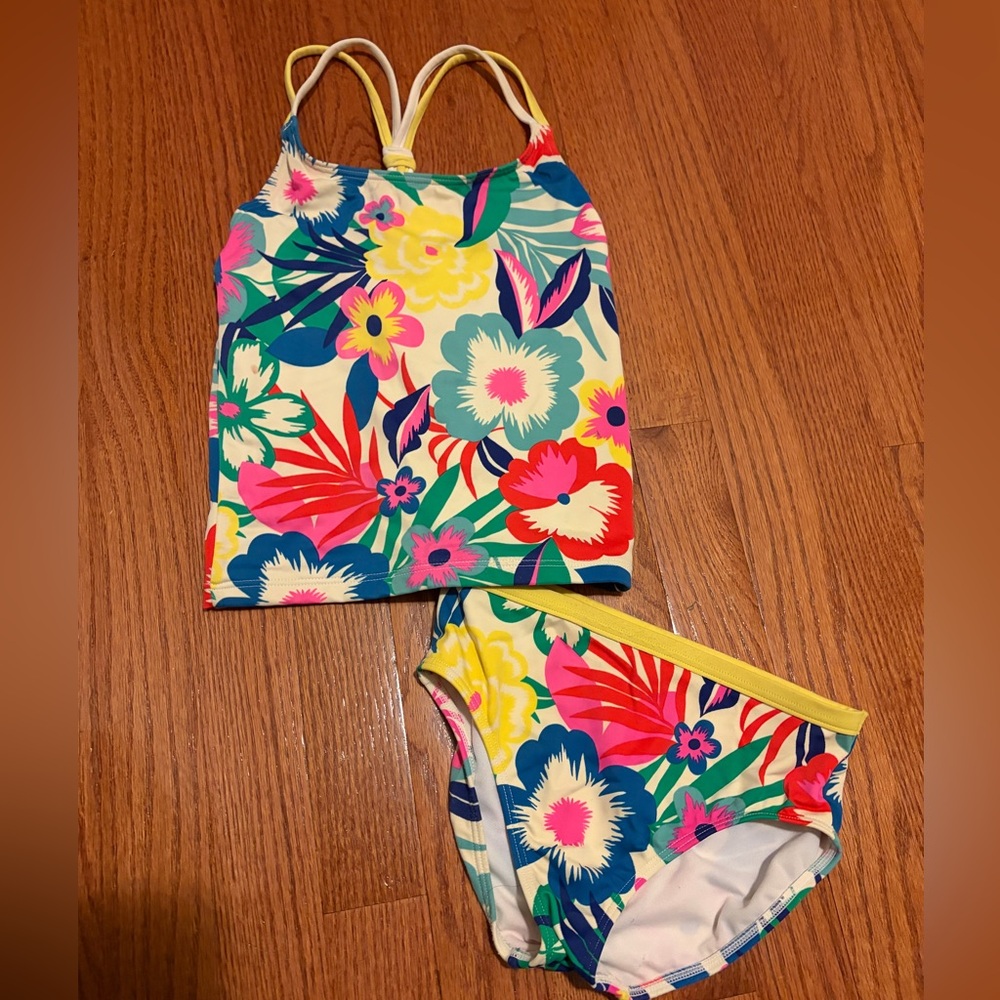 Boden Colorful Floral Kids Bikini Set